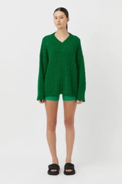 Ainsley Stripe Knit -Faithfull The Brand || Commando || Rebecca Vallance Shop 10 albaknitsweater green 0167 640x960copy