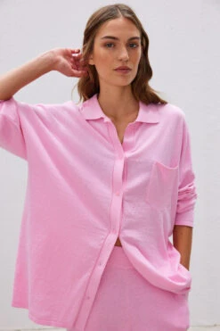 Carmen Knit Shirt Ultra Pink 27 Carmen Knit Shirt Ultra Pink -Faithfull The Brand || Commando || Rebecca Vallance Shop 31 LMD032 LMD033 Ultra Pink 2930
