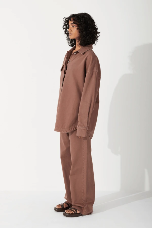 Recycled Cotton Jacket Chocolate 7 Recycled Cotton Jacket Chocolate - Image 5