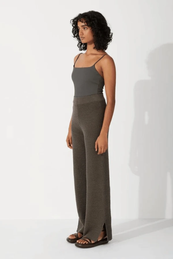 Charcoal Cotton Crochet Pant 7 Charcoal Cotton Crochet Pant - Image 5