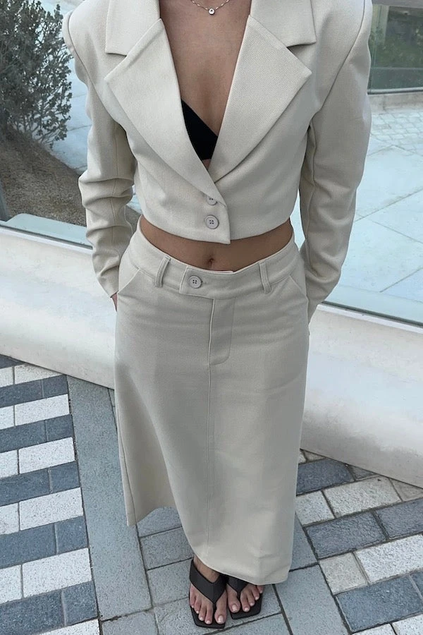 The Crop Blazer Beige 6 The Crop Blazer Beige - Image 4