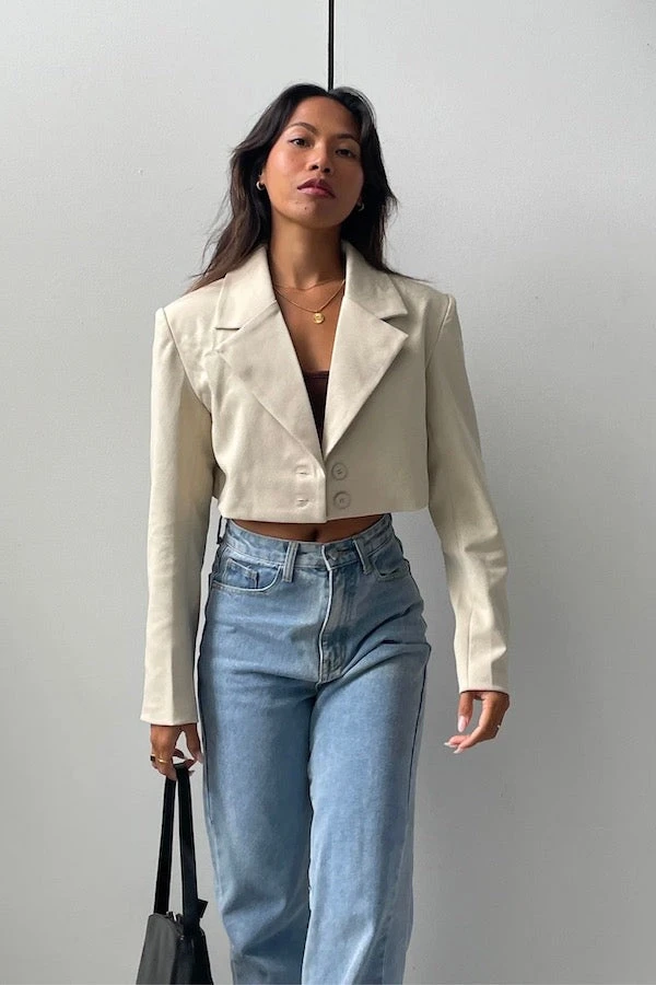 The Crop Blazer Beige 12 The Crop Blazer Beige - Image 10