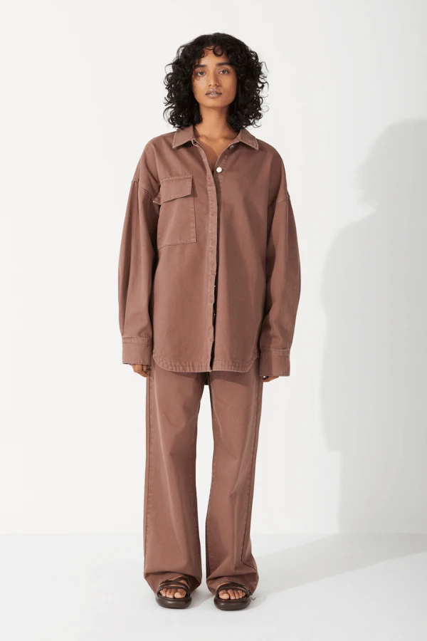 Recycled Cotton Jacket Chocolate 4 Recycled Cotton Jacket Chocolate - Image 2