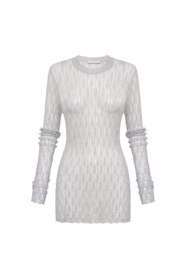 Jacque Knit Top Silver 6 Jacque Knit Top Silver - Image 5