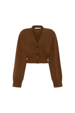 Alder Knit Crop Cardi Chocolate 11 Alder Knit Crop Cardi Chocolate -Faithfull The Brand || Commando || Rebecca Vallance Shop CAMILLA AND MARC alder crop knit cardi 640x960copy