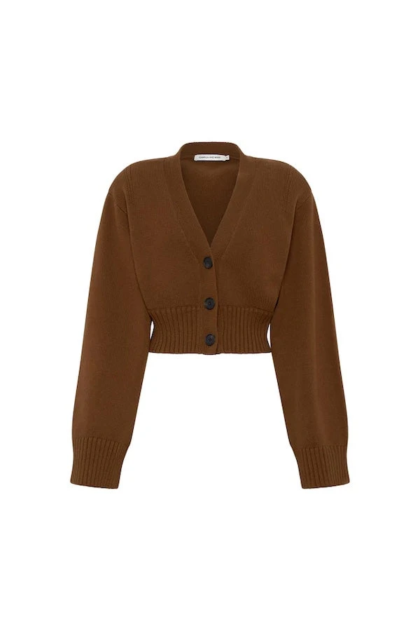 Alder Knit Crop Cardi Chocolate 7 Alder Knit Crop Cardi Chocolate - Image 5