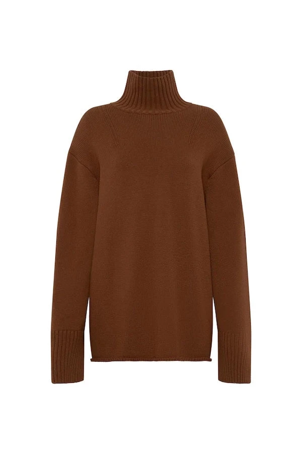 Alder Knit Turtleneck Chocolate 7 Alder Knit Turtleneck Chocolate - Image 5