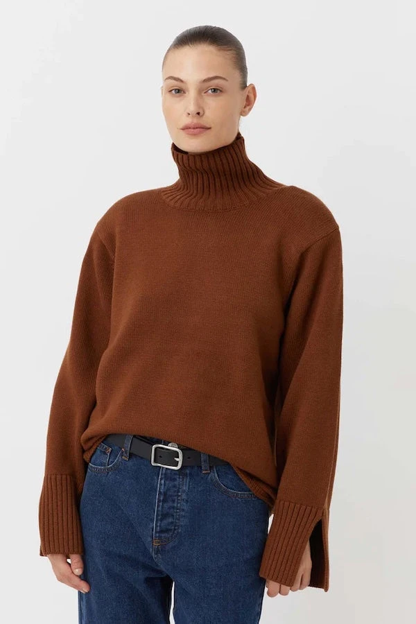 Alder Knit Turtleneck Chocolate 3 Alder Knit Turtleneck Chocolate