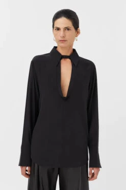 Bridgette Blouse Black 10 Bridgette Blouse Black -Faithfull The Brand || Commando || Rebecca Vallance Shop C M CAMILLA AND MARC bridgette silk blouse top black 4 640x960copy