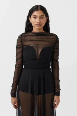 Sevan Bodice -Faithfull The Brand || Commando || Rebecca Vallance Shop C M CAMILLA AND MARC cove sheer gathered top black 4 640x960copy 3756c388 f95e 4016 a740 0f386804cf27