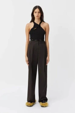 Greta Twist Singlet Black