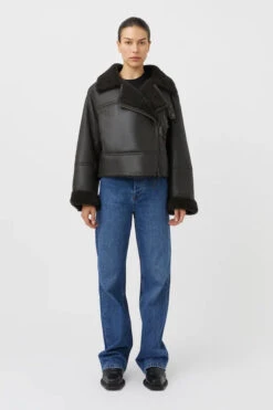 Kula Leather Jacket 9 Kula Leather Jacket -Faithfull The Brand || Commando || Rebecca Vallance Shop C M CAMILLA AND MARC kula leather shearling jacket black 2 640x960copy