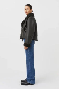 Kula Leather Jacket 10 Kula Leather Jacket -Faithfull The Brand || Commando || Rebecca Vallance Shop C M CAMILLA AND MARC kula leather shearling jacket black 3 640x960copy