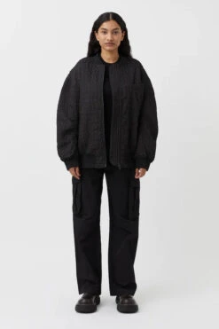 Veronne Textured Bomber -Faithfull The Brand || Commando || Rebecca Vallance Shop C M CAMILLA AND MARC veronne textured bomber jacket black 1 640x960copy