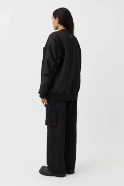 Veronne Textured Bomber -Faithfull The Brand || Commando || Rebecca Vallance Shop C M CAMILLA AND MARC veronne textured bomber jacket black 2 640x960copy