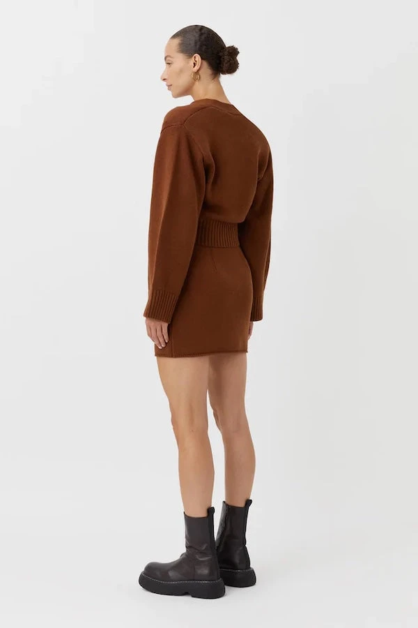 Alder Knit Crop Cardi Chocolate 6 Alder Knit Crop Cardi Chocolate - Image 4