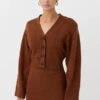 Alder Knit Crop Cardi Chocolate -Faithfull The Brand || Commando || Rebecca Vallance Shop C M Camilla and Marc Alder Knit Crop Cardi Chocolate Brown 4 640x960copy