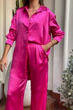 Relaxed Silk Boy Pant Pink -Faithfull The Brand || Commando || Rebecca Vallance Shop IMG 5247