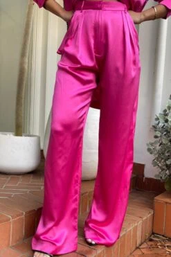 Relaxed Silk Boy Pant Pink -Faithfull The Brand || Commando || Rebecca Vallance Shop IMG 5251