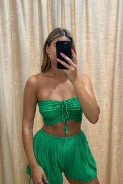 Ruched Tube Top Emerald -Faithfull The Brand || Commando || Rebecca Vallance Shop IMG 5944