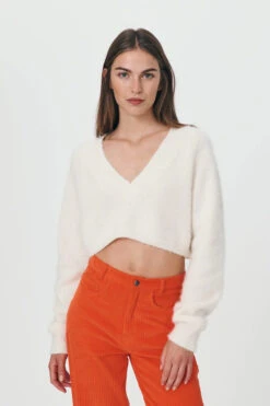 Kiara Knit Cropped Jumper Creme