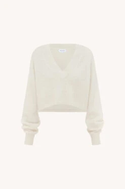 Kiara Knit Cropped Jumper Creme -Faithfull The Brand || Commando || Rebecca Vallance Shop Kiara Knit Jumper Creme ROWIE ICON MARCH AW 23. 1600x1600copy