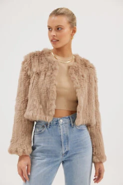 Lola Crop Jacket Beige