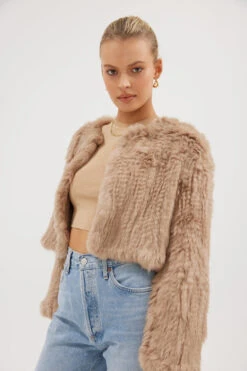 Lola Crop Jacket Beige -Faithfull The Brand || Commando || Rebecca Vallance Shop LolaJacket Beige 05