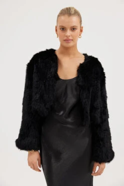 Lola Crop Jacket Black