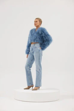 Manhattan Feather Jacket Denim -Faithfull The Brand || Commando || Rebecca Vallance Shop ManhattanCropJacket Denim 03