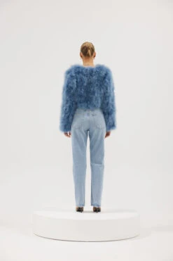 Manhattan Feather Jacket Denim -Faithfull The Brand || Commando || Rebecca Vallance Shop ManhattanCropJacket Denim 04