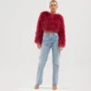 Manhattan Feather Jacket Raspberry -Faithfull The Brand || Commando || Rebecca Vallance Shop ManhattanCropJacket Raspberry 01