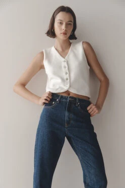 Kate Waistcoat Ivory -Faithfull The Brand || Commando || Rebecca Vallance Shop MarleW23 LB WebResize D288