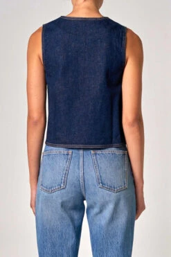 Denim Vest Rinse Denim -Faithfull The Brand || Commando || Rebecca Vallance Shop N33F06 6919 DENIMVEST RINSEDENIM 3copy