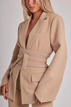 Ultimate Muse Blazer With Additional Belts Camel