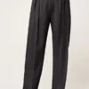 Wide Leg Wool Boy Pant Black