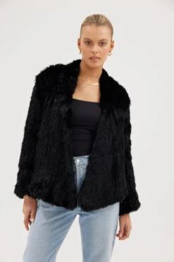 Valencia Fur Jacket Black