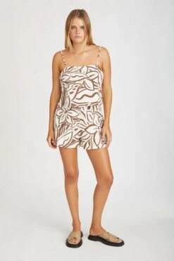 Cocoa Flower Linen Camisole