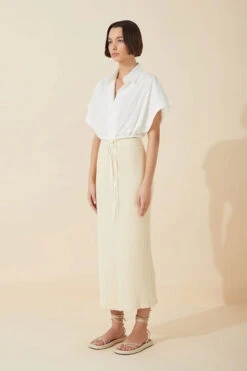 White Organic Cotton Blend Cropped Shirt -Faithfull The Brand || Commando || Rebecca Vallance Shop ZZ4064 2 480xcopy